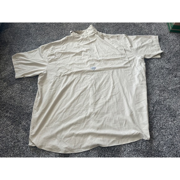 Columbia Shirt Mens Shirt 5XL PFG Short Sleeve Vented Button Up Khak Hiking Fish - Picture 12 of 16